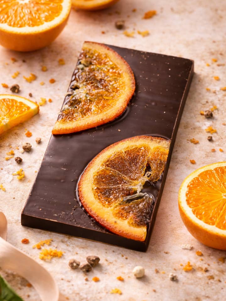 Dark Chocolate Orange Wedge for wholesale by Luxe Chocolate