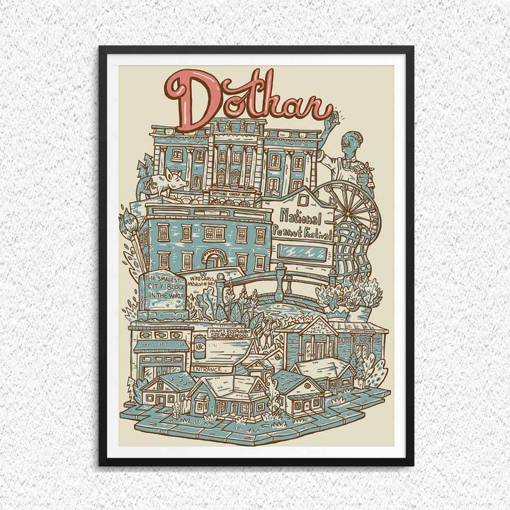 Dothan AL 12 po x 16 po pour la vente par Welcome To the Neighborhoods