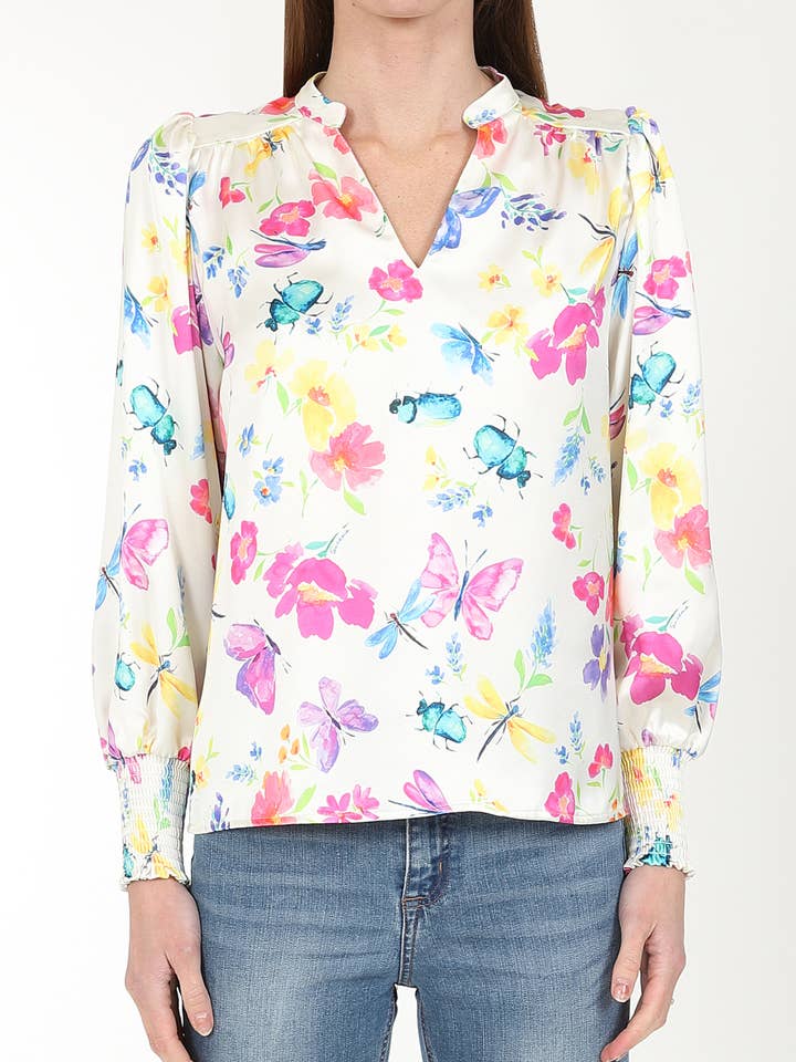 Dawn Blouse CrĆØme Love Bug voor wholesale door SIRENS