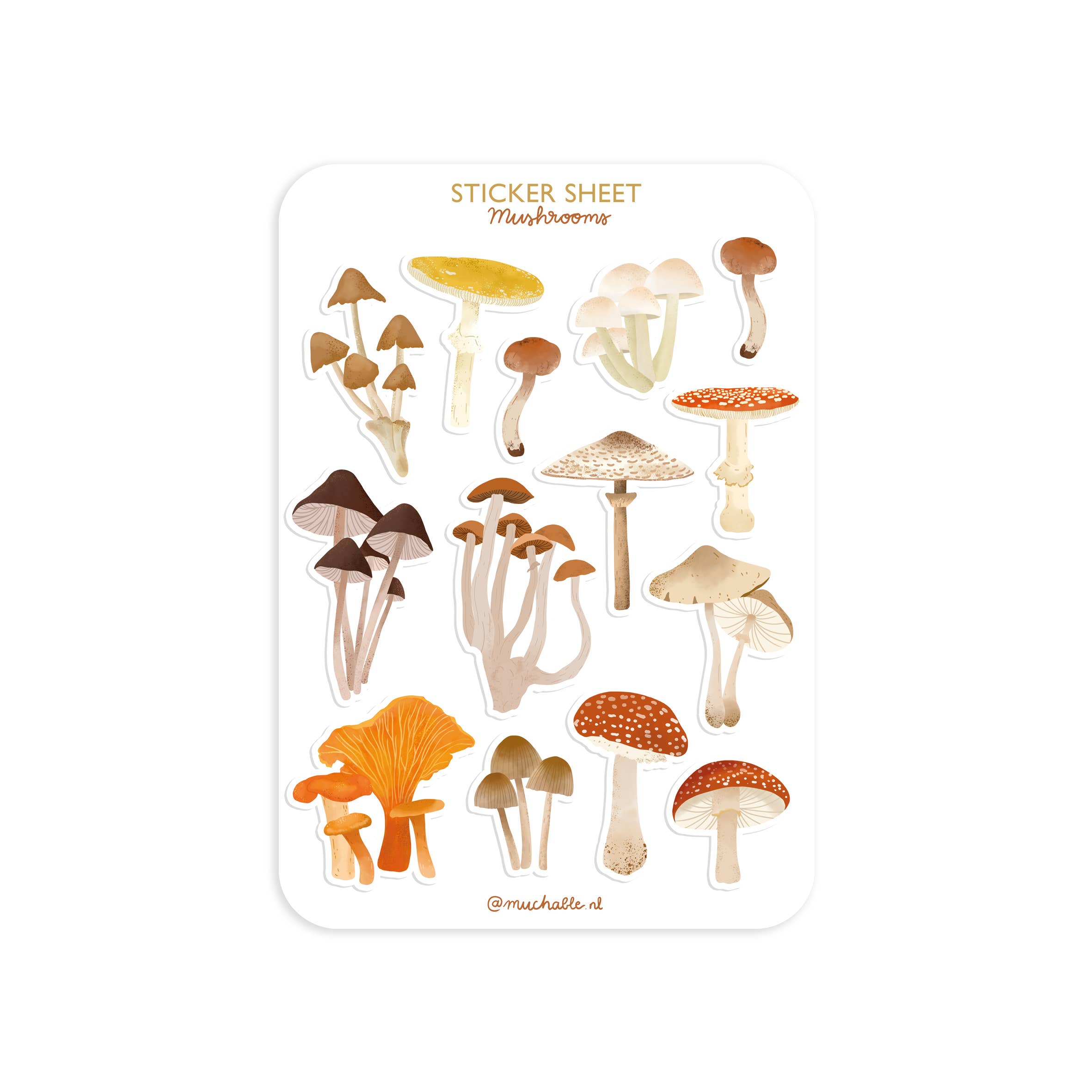 Muchable - Wholesale Sticker - A6 sticker sheet/sticker sheet - autumn/fall - mushrooms autumn