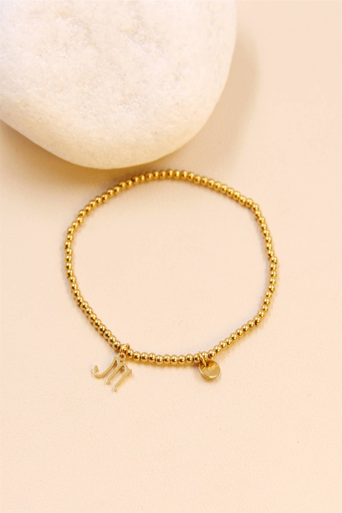 golden Stainless Steel Scorpio Zodiac Sign Bracelet for wholesale on Faire1