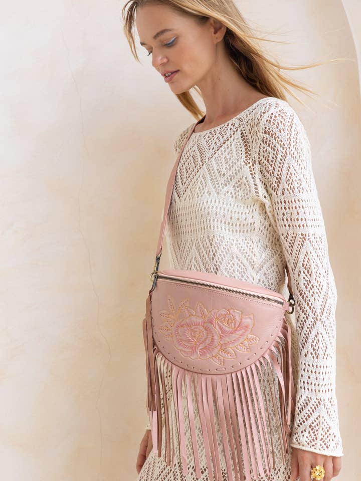 Akaroa Rose Belt Bag Pink for wholesale by Jodi Lee