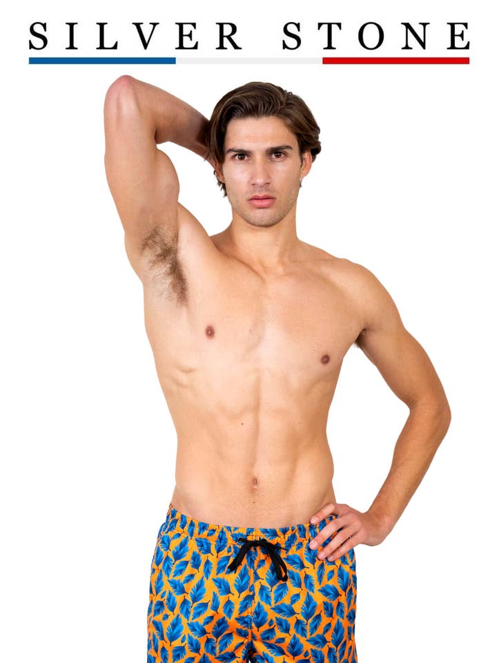 Men's Printed Swim Shorts SS-1007 for wholesale by Urban Fitz