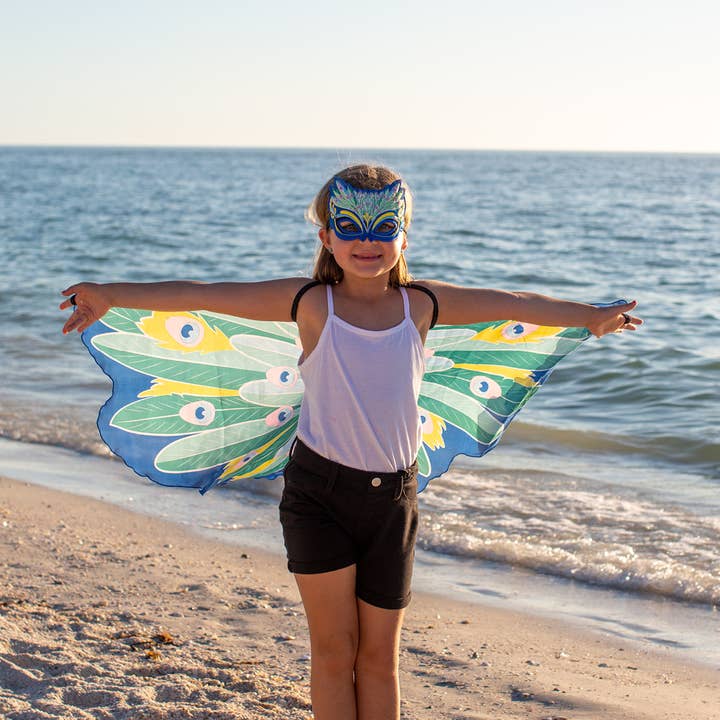 Peacock Wings + Mask (Kids Cape Costume Set) for wholesale by DREAMY DRESS-UPS®