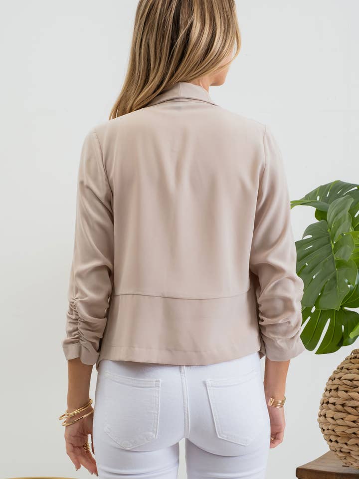 Blu Pepper - Vente Blazer – femme - Blazer à manches 3/4 froncées11