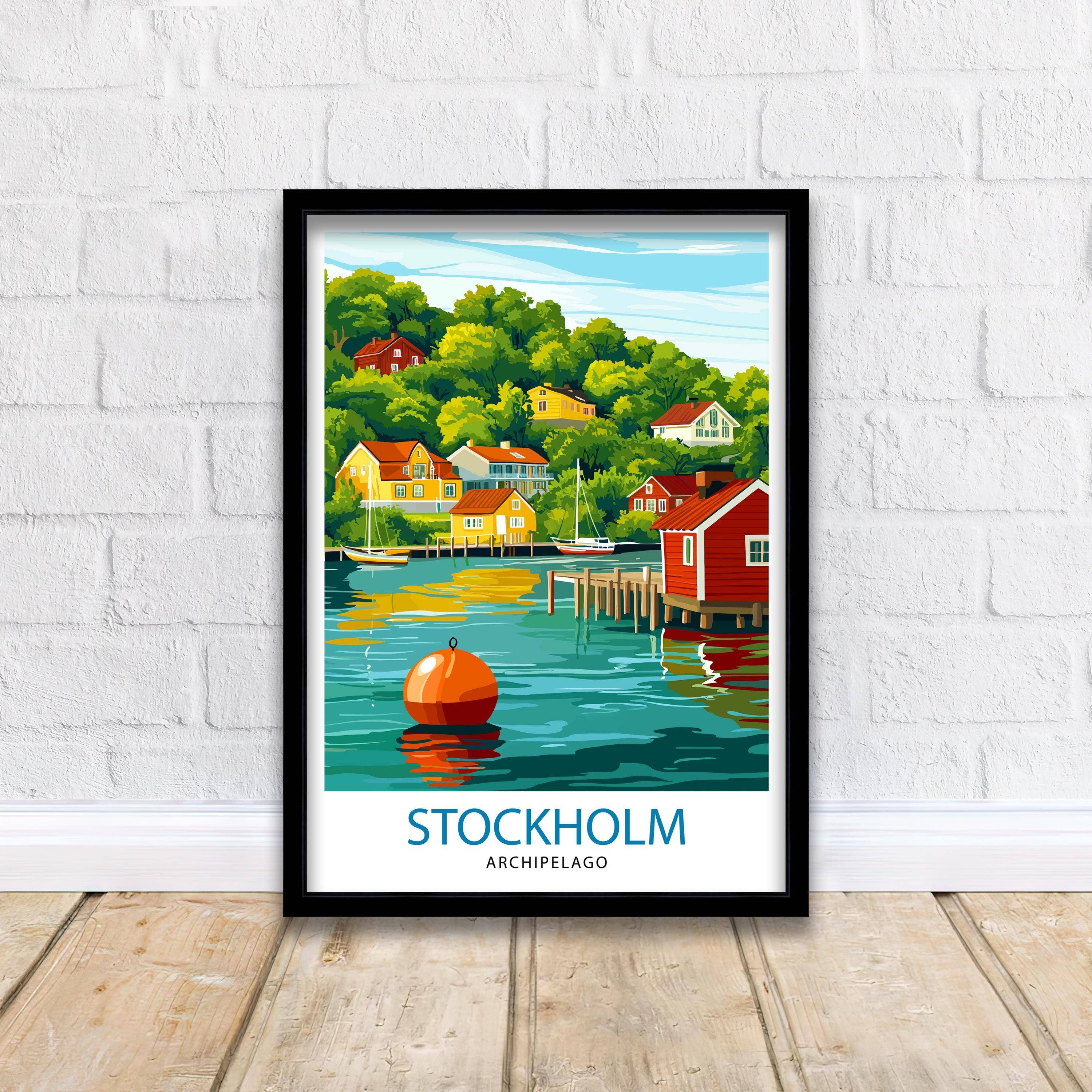 InkNPrintz – wholesale Art print – Stockholm Archipelago Travel Poster Sweden Archipelago Art Stockholm Poster Scenic Archipelago Decor Swedish Nature Art0
