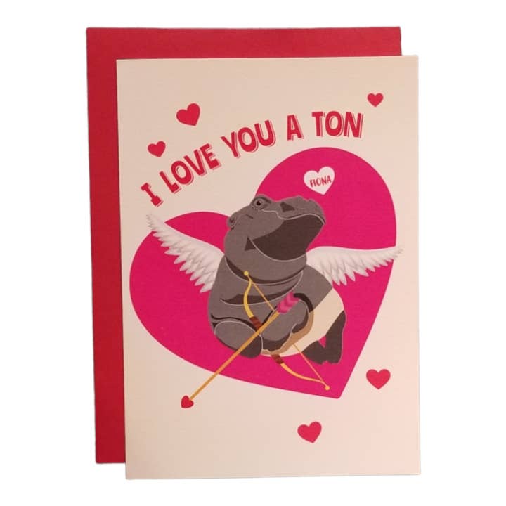 CLOSEOUT - Fiona - I Love You a Ton - 5x7 Greeting Card for wholesale by Thanks You're Welcome