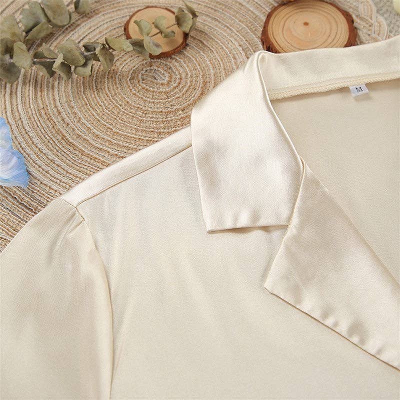 Champagne Ensemble de pyjama à manches courtes Lotus Trim en vente sur Faire6