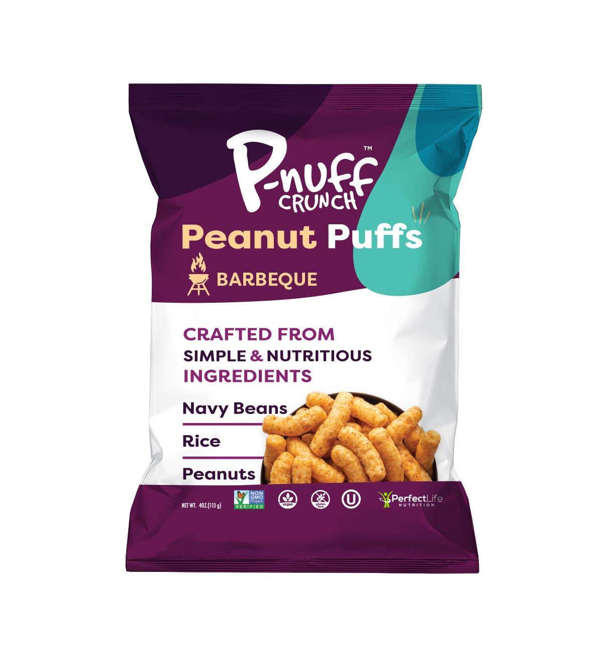 Pnuff Crunch - Vente Encas soufflé - Snacks feuilletés aux arachides au four Pnuff Crunch, barbecue, 6 x 4 oz