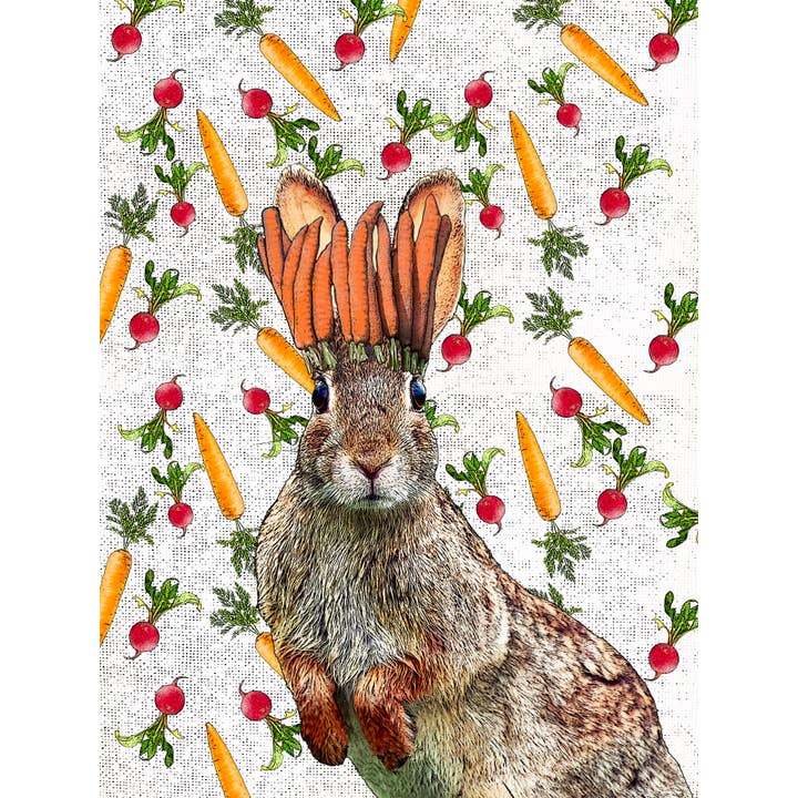 Alphie and Ollie - Wholesale Tea Towel - king of carrots 100% cotton floursack kitchen towel 18 x 24"