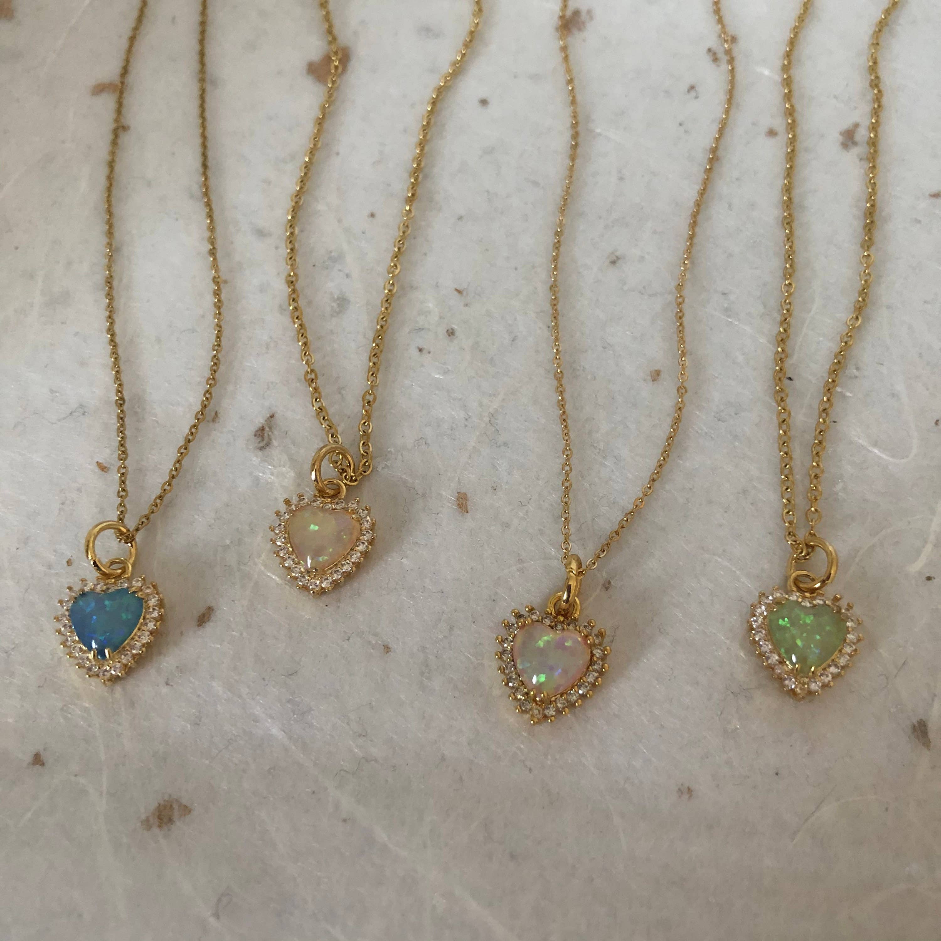 Roshni Desai & Things - Wholesale Halskettinghanger - Cubic Zirconia Hart Ketting 18" Hart Ketting CZ Fire Opa3