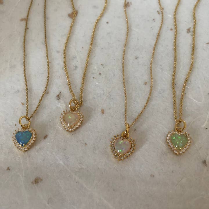 Roshni Desai & Things - Wholesale Halskettinghanger - Cubic Zirconia Hart Ketting 18" Hart Ketting CZ Fire Opa3