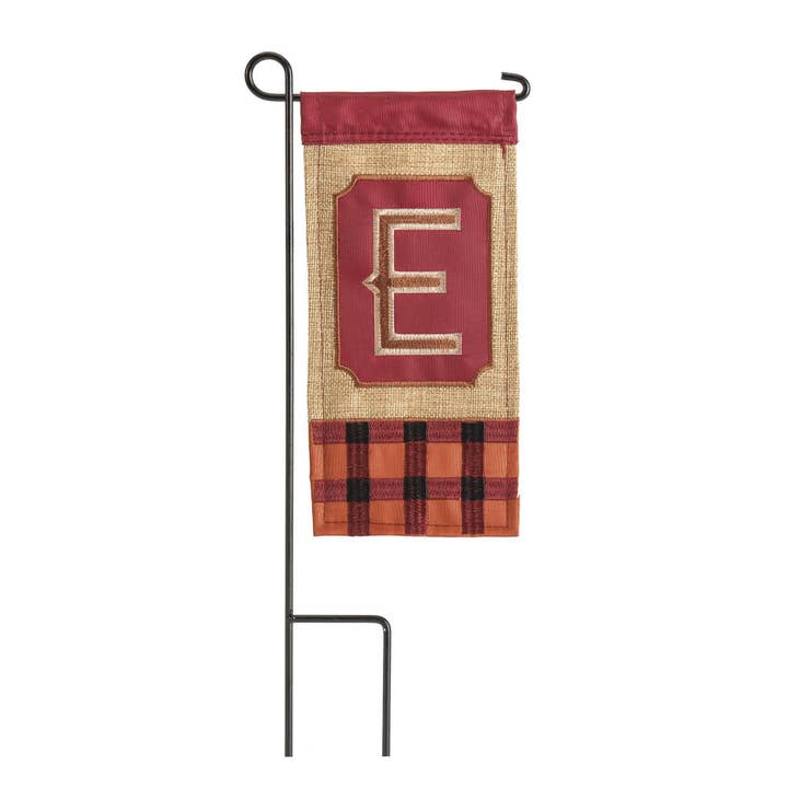 "E" FALL MONOGRAM MINI FLAG for wholesale by Cottage Garden
