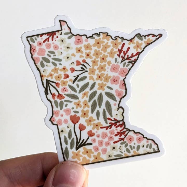 Minnesota State Vinyl Sticker for wholesale by Elizabeth Kirsteatter