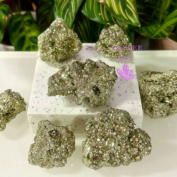 2 lbs Natural Pyrite Raw Crystal for wholesale by KayleeNYC