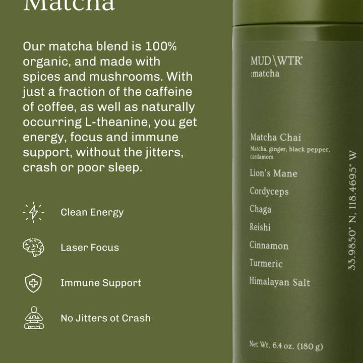 Cartes d'information pour serveurs - Matcha (paquet de 25) pour la vente par MUD\WTR