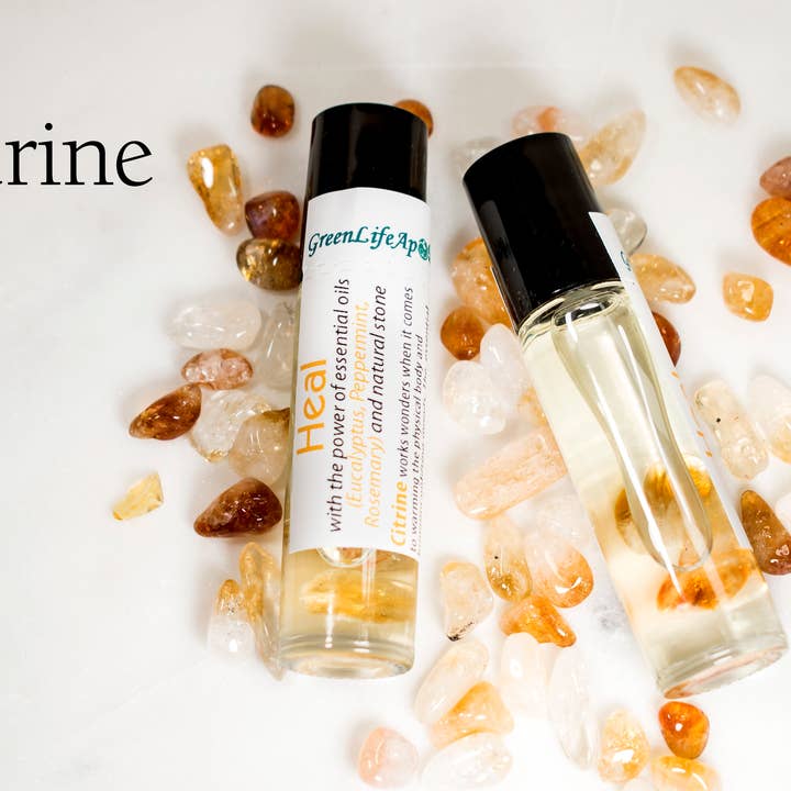 GreenLife Apothecary - Wholesale Essential oil roll-on - Crystal Infused Roll-On Essential Oils Chakra Roller Bottles