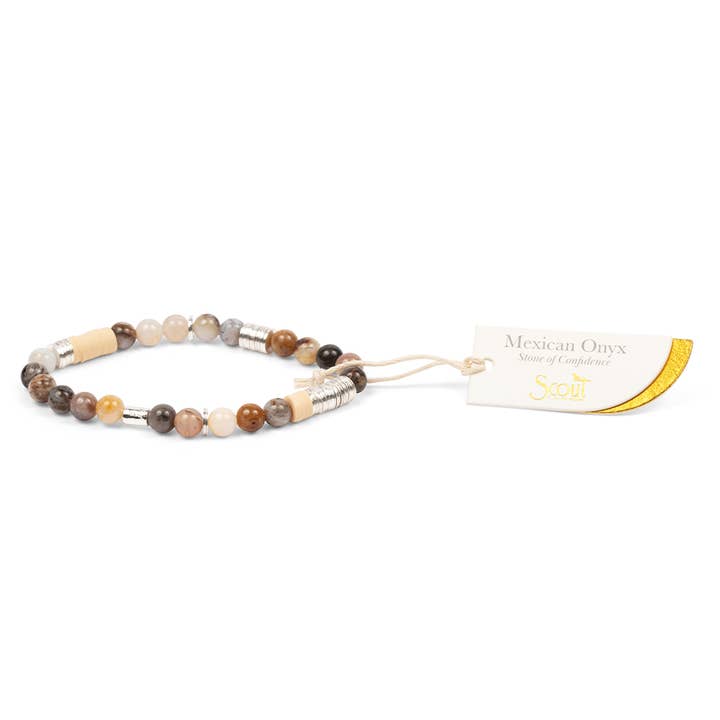 Scout Curated Wears - Wholesale Beaded Bracelet - Intermix Stone Stacking Bracelet - Mexican Onyx