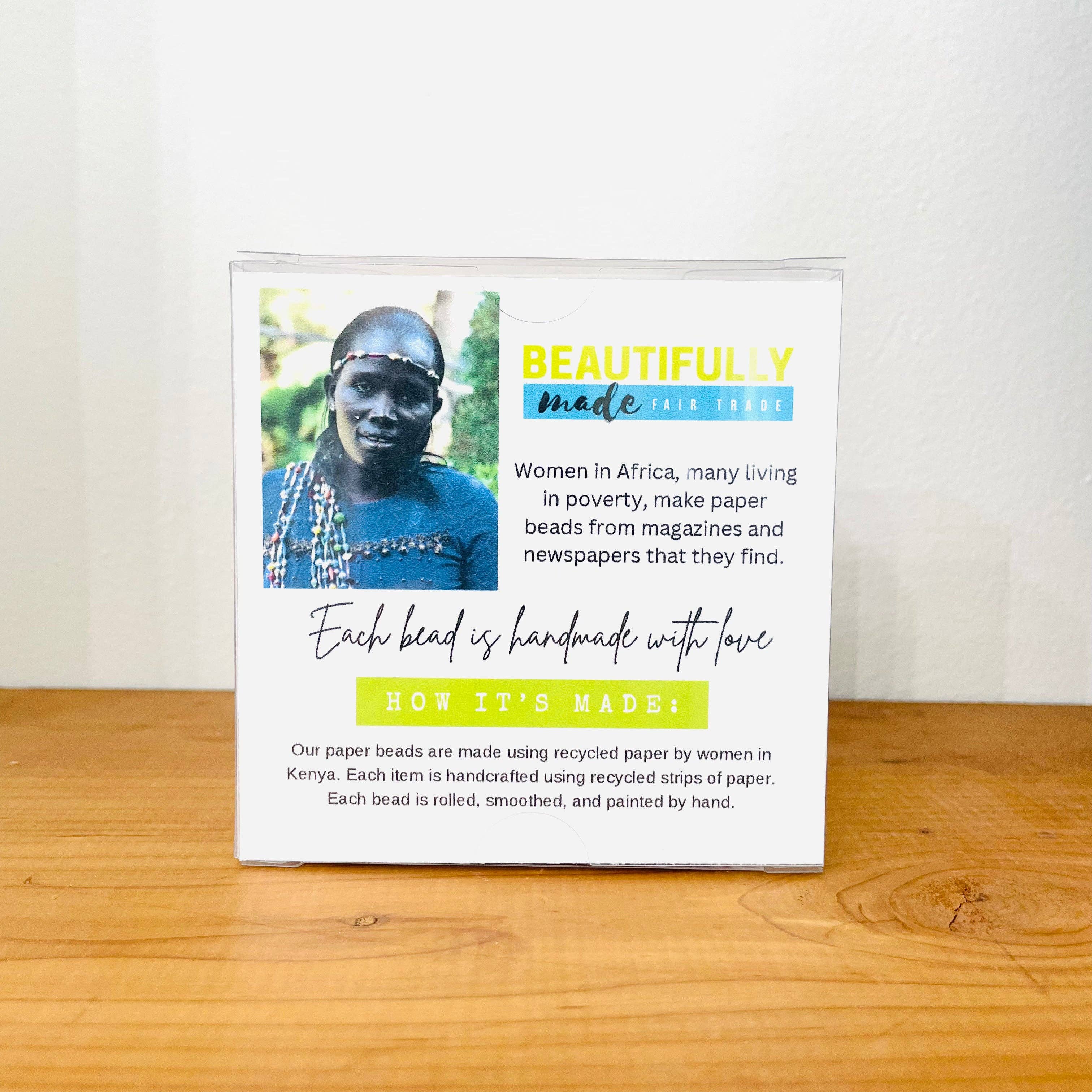 Kenya | Paper Bead Necklace | White for wholesale on Faire2