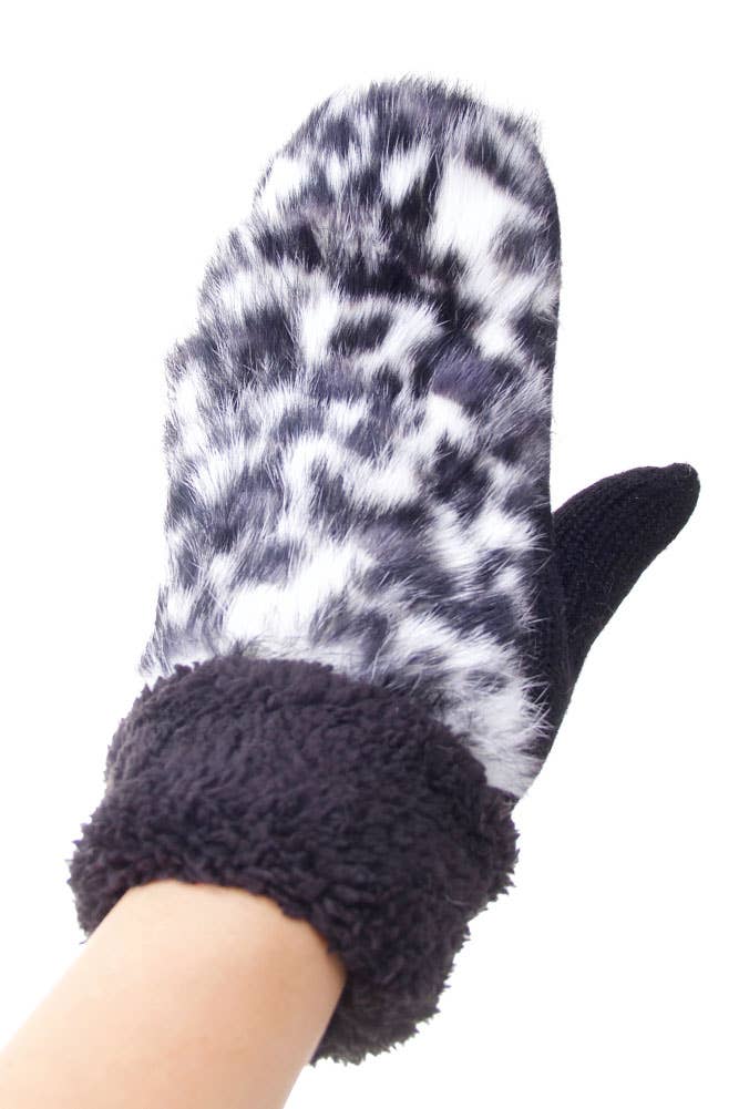 Hana - Wholesale Mittens - Women's - Leopard Pattern Fur Mitten2