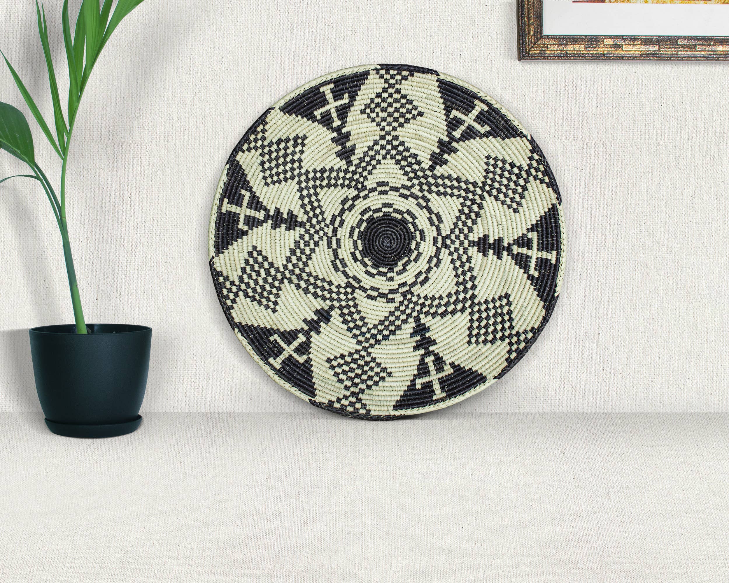 ArtisanalEmporiumLLC - Wholesale Wall Accent - 14" Handwoven Zulu Bowl for Wall Basket Decor7