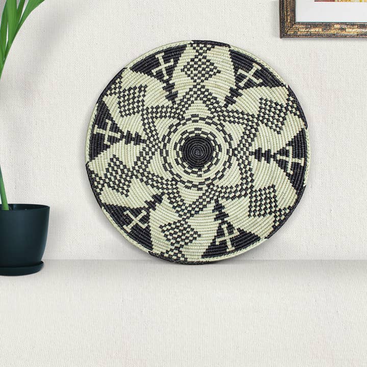 ArtisanalEmporiumLLC - Wholesale Wall Accent - 14" Handwoven Zulu Bowl for Wall Basket Decor7