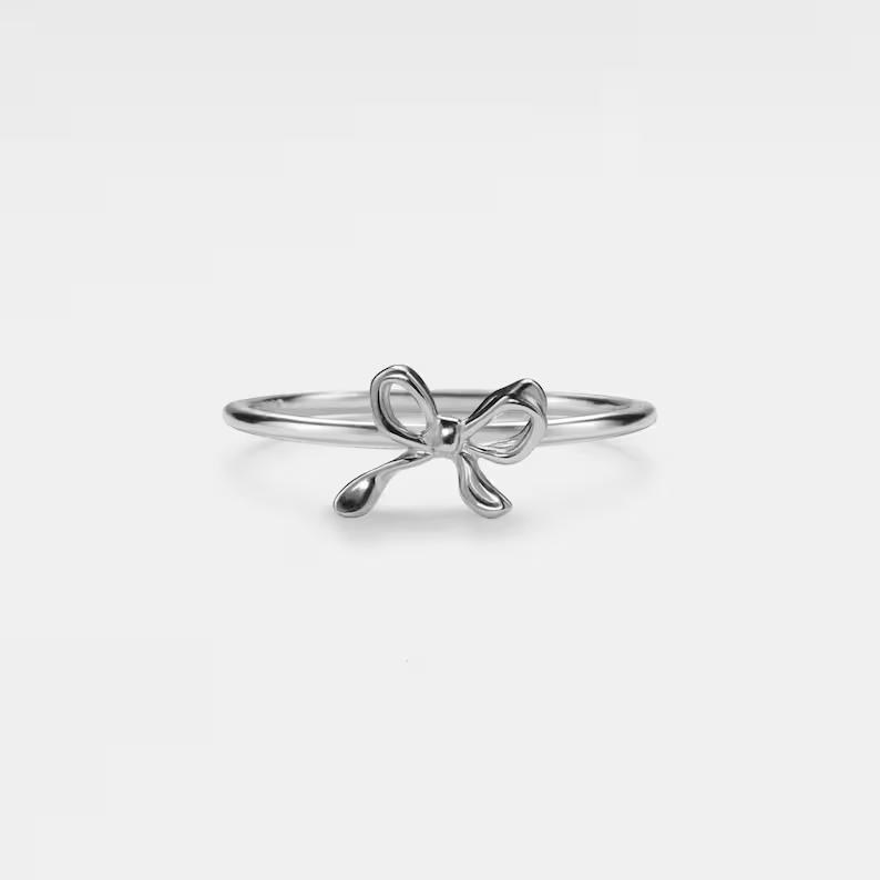Perimade & Co. LLC - Wholesale Band/Stacked Ring - Bow Tie Bowknot Thin Stacking Ring in 925 Sterling Silver2
