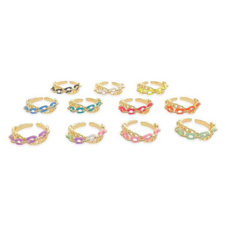 LRN238 - Enamel Chain Ring* for wholesale by OMG Blings