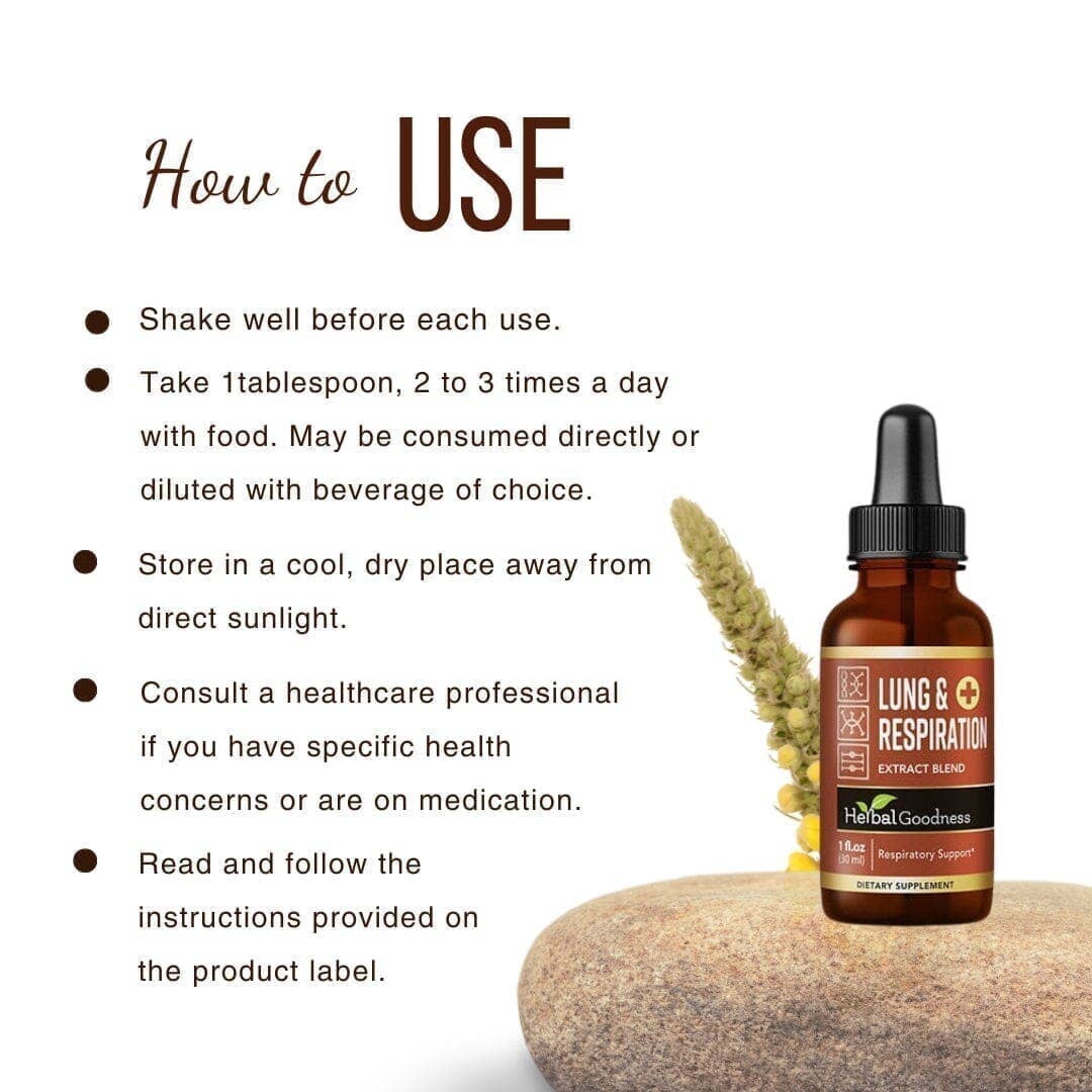 Herbal Goodness - Wholesale Oral Supplement/Vitamin - Lung & Respiration Liquid Supplement 1oz4