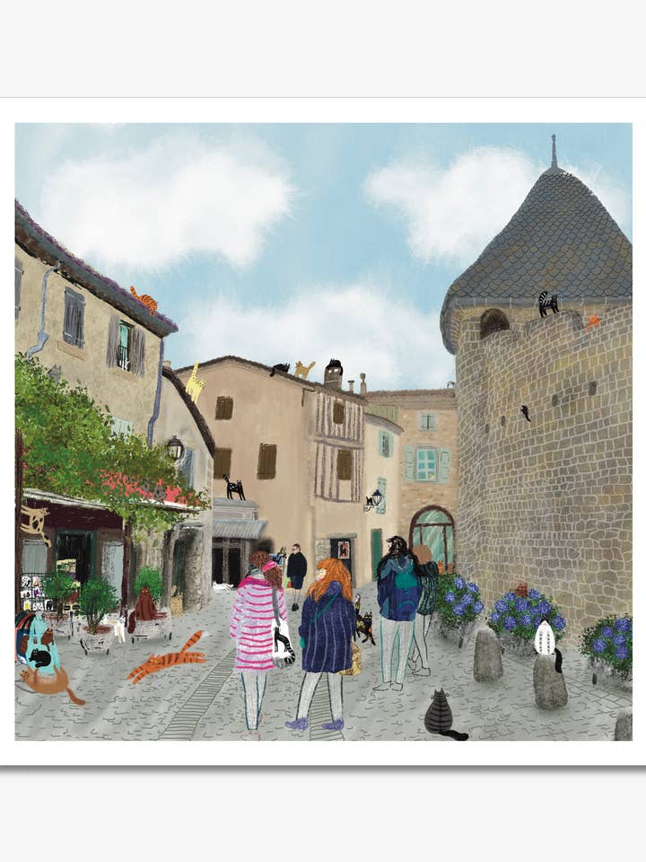 Medieval Town of Carcassonne Unframed Print for wholesale by Dariia Dziuba
