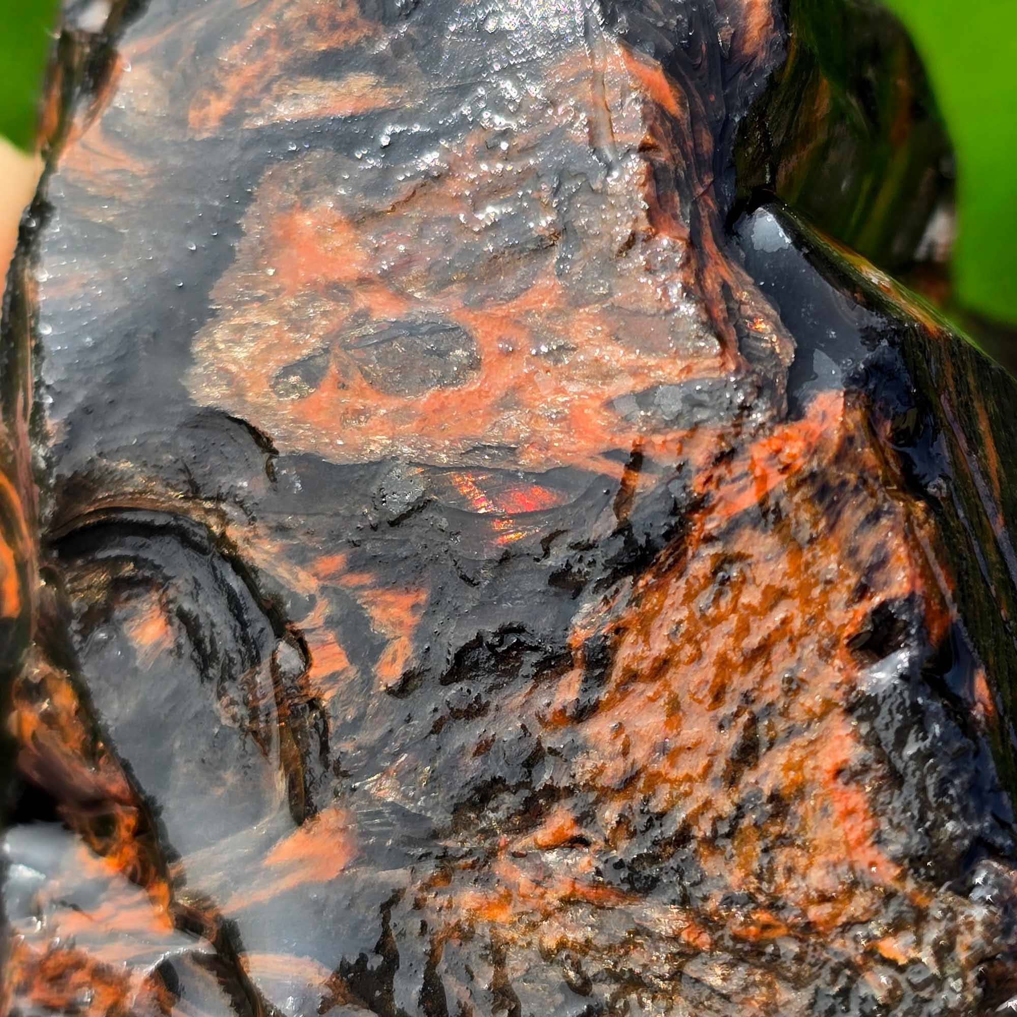 Lapidary Central - Wholesale Spiritual Stone/Crystal - RARE Fire Glass Buttes Obsidian Rough Chunk Lapidary Stone Magnetite0