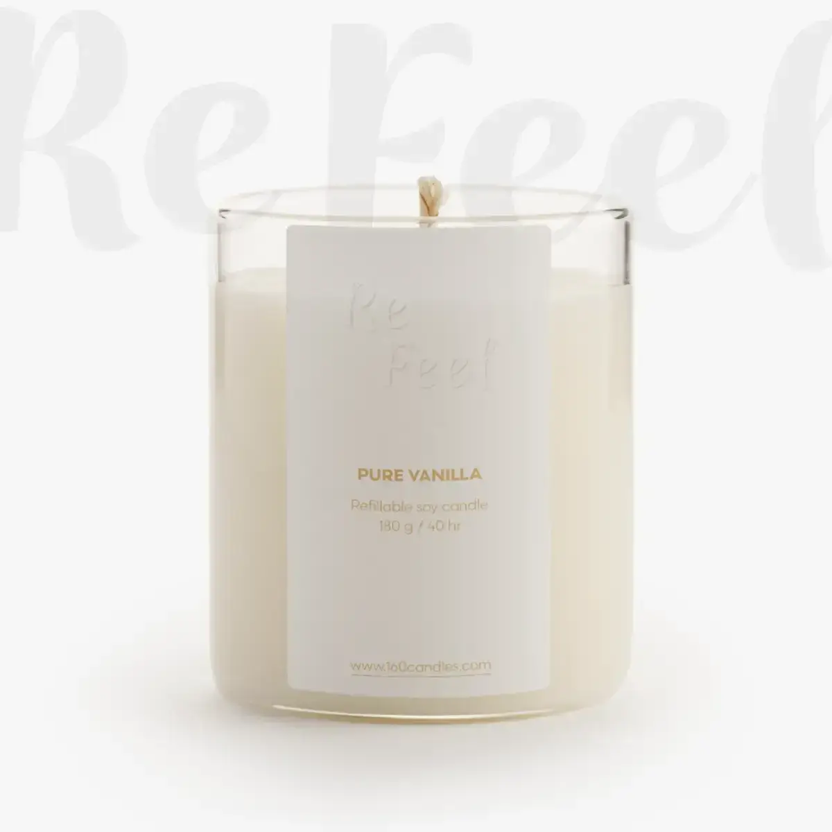 160candles.com – wholesale Burkljus – ReFeel påfyllningsbar sojaljus / ren vanilj0