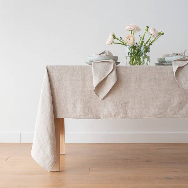 Linen Tablecloth Cream Chevron, Herringbone Weave  for wholesale by LinenMe