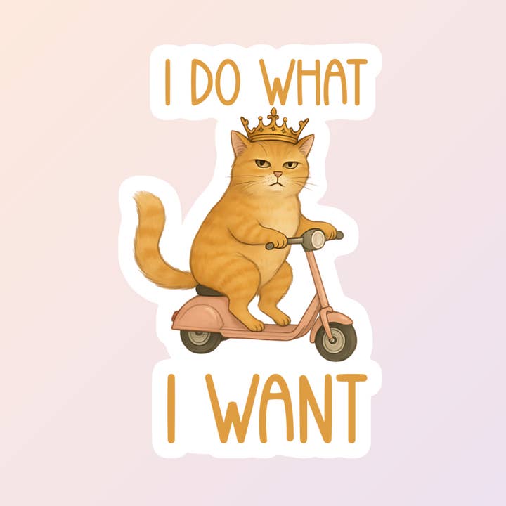 Lustige Katzenaufkleber, Ich mache, was ich will, Freche Katzenaufkleber für den Großhandel von Sorry Not Sorry Co