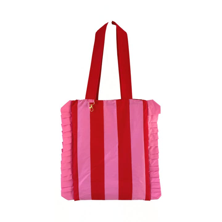 Borsa a righe rosse e rosa per la vendita all'ingrosso da parte di Girl Haus