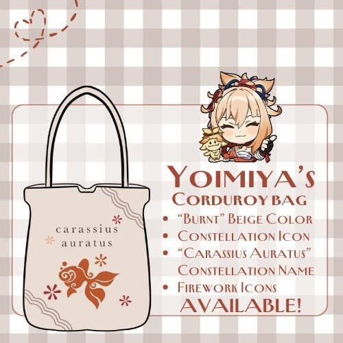 Saco de Corda de Veludo Yoimiya - Série AU Moderna Genshin Impact por atacado de Studio Ayu