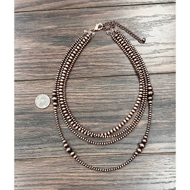 ISAC Trading Inc - Wholesale Beaded/Pearl Necklace - 736975, Handmade Copper Navajo Bead Necklace