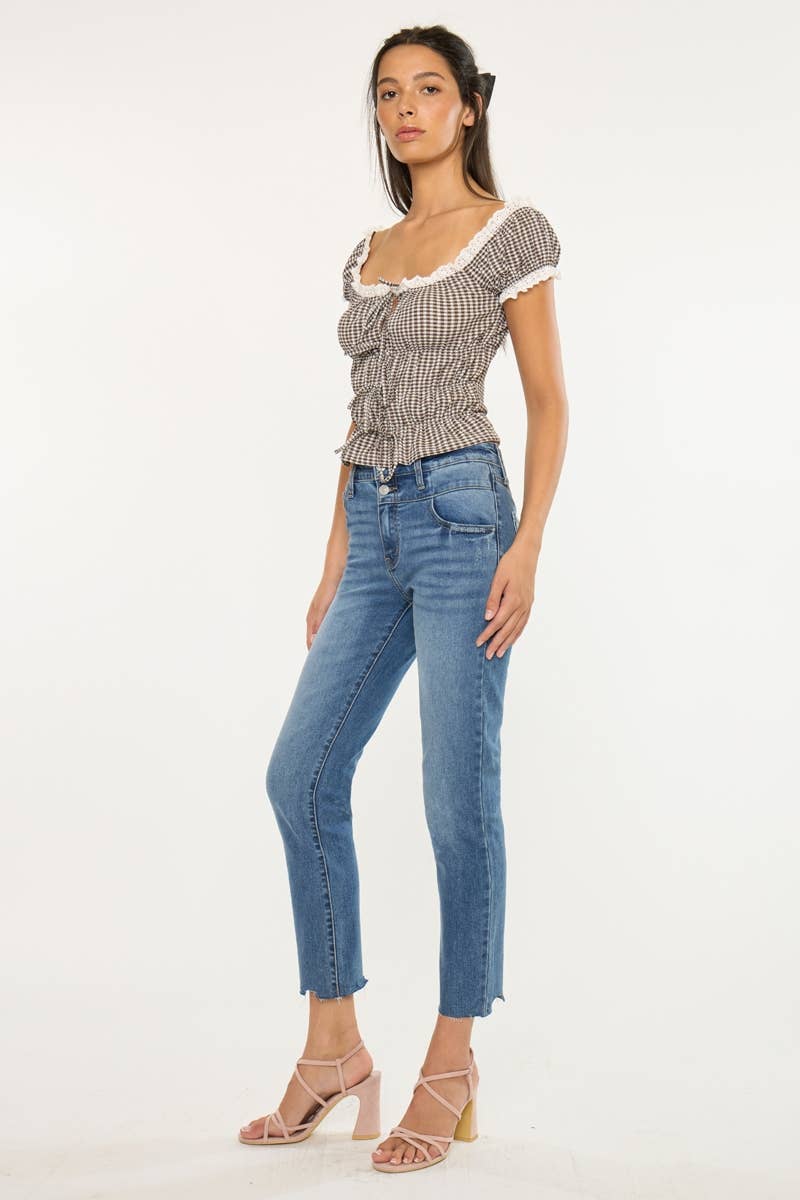 MEDIUM OPEN PACK HIGH RISE SLIM STRAIGHT JEANS-KC20070M for wholesale on Faire3