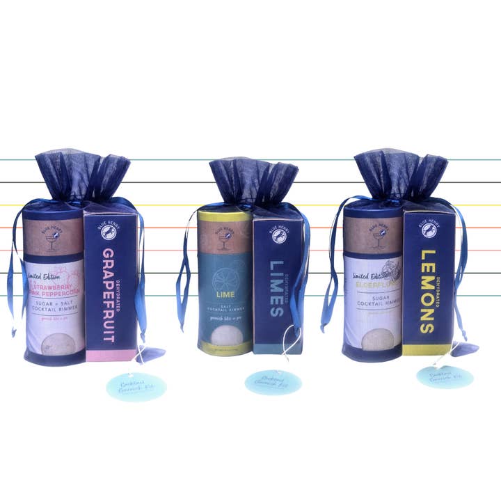 BlueHenry LLC - Wholesale Cocktail Mix/Syrup - Beverage Garnish Bundles: Glass Rimmer + Dried Fruit Wheels