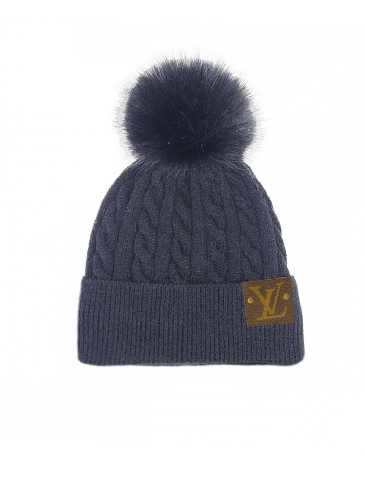 Upcycled Cable Knit Pom Beanie for wholesale by Embellish Your Life