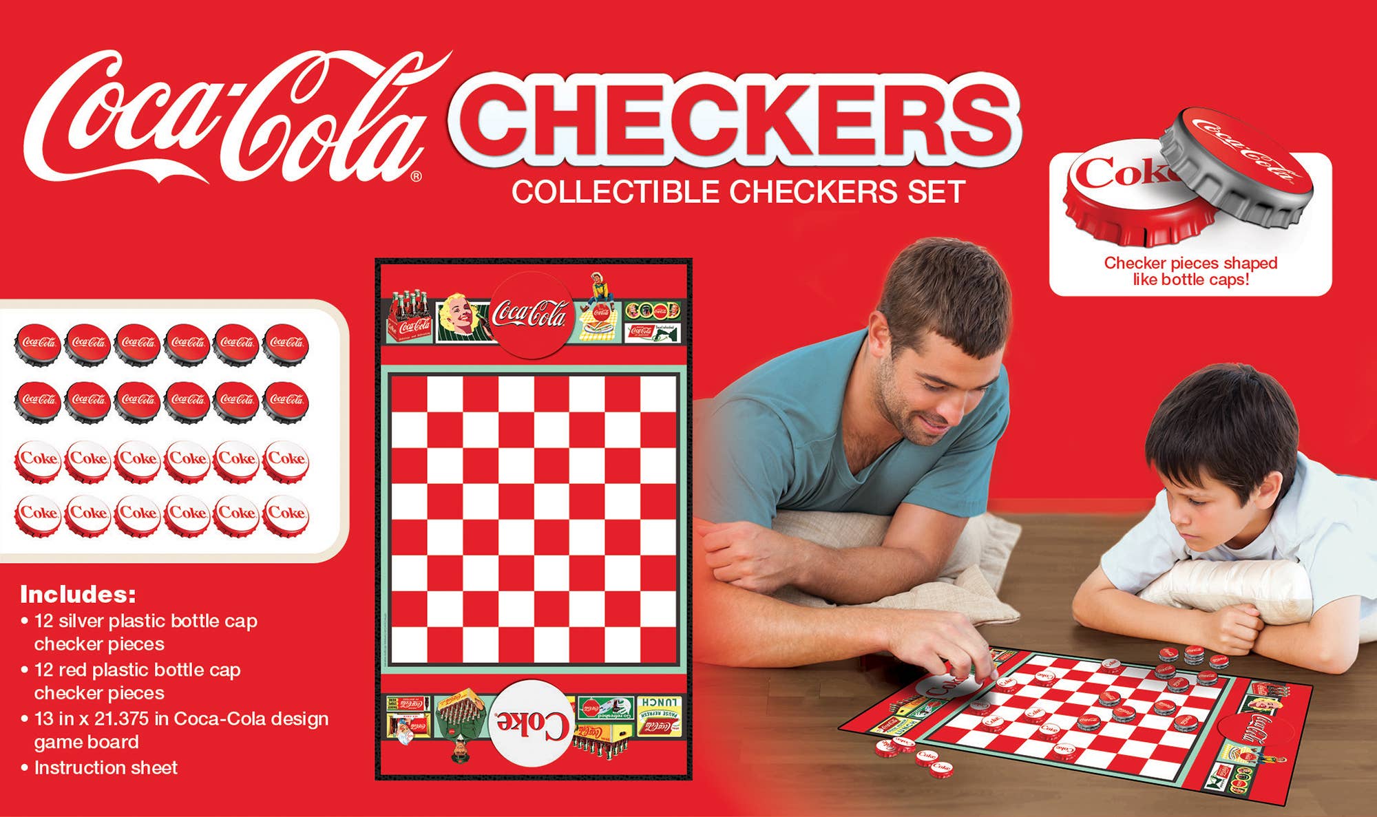 Masterpieces Puzzles - Wholesale Board Game - Coca-Cola Checkers Board Game2