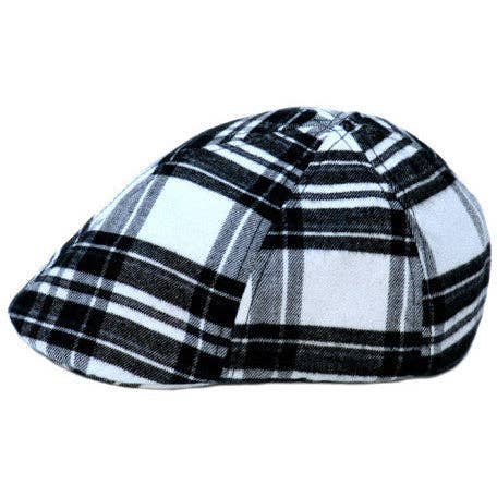 Berretto in tartan Ivy nero e bianco per la vendita all'ingrosso da parte di Born To Love
