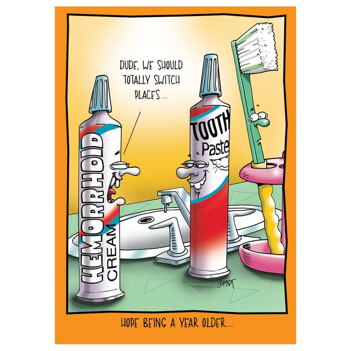 Raspberries - Wholesale Birthday Card - Hemorrhoid Cream and Toothpaste | Funny Birthday Card1