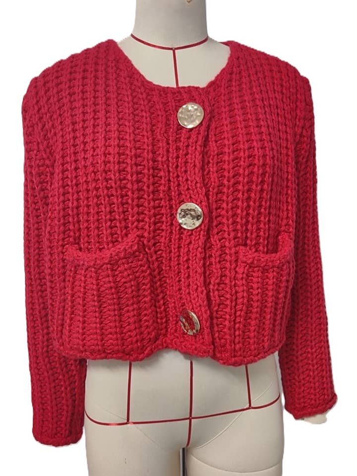 Rosa Clothing - Wholesale Cardigan - Women's - Chunky Sweater Loose Slouchy Knitted Cardigan