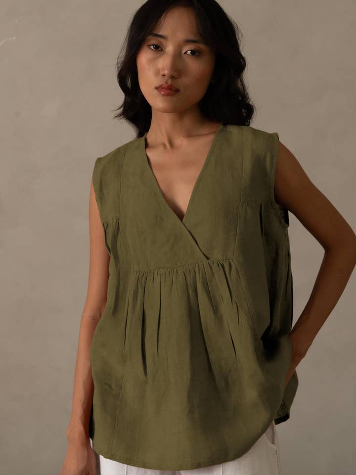 Linen Noir Top for wholesale by Live Linen