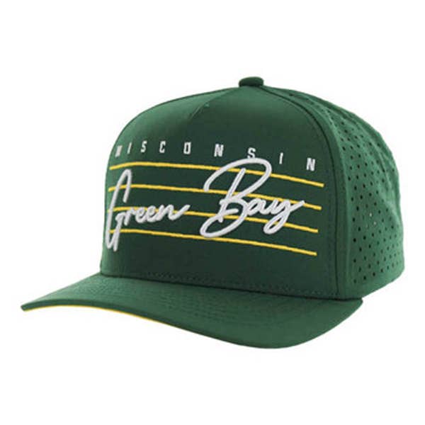 WISCONSIN Green Bay Perforated Hydro Snapback for wholesale by S & J Gift Inc
