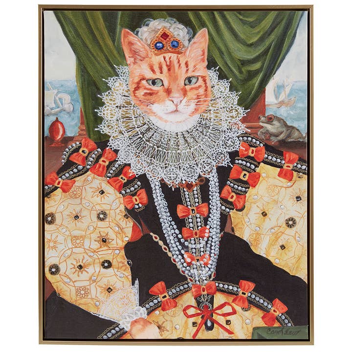 Olliix - Wholesale Art Print - Royal Pet Portrait Framed Canvas Wall Art, Queen Belle Cat