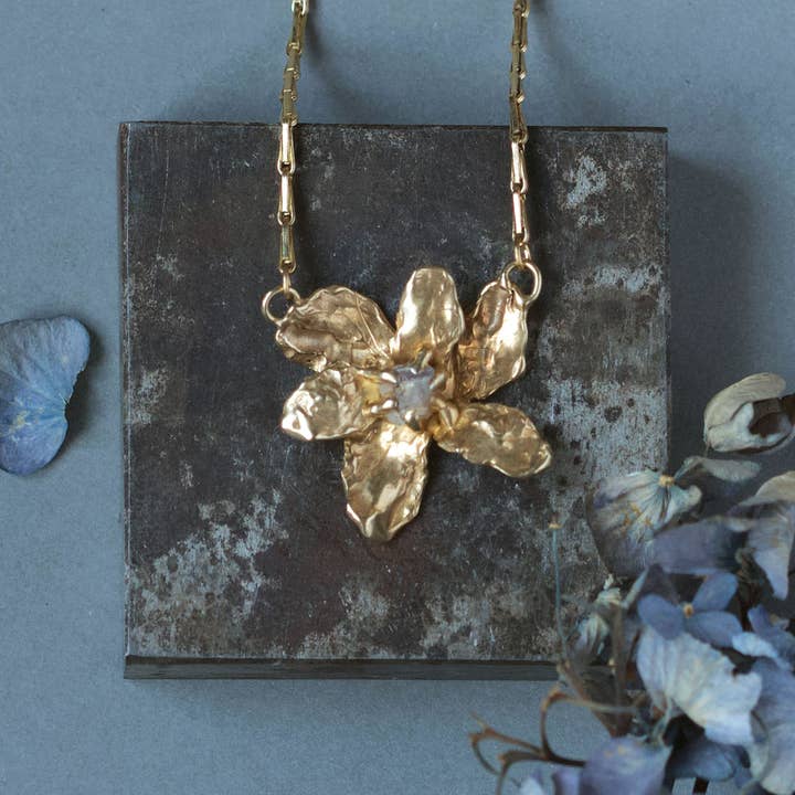 Starflower Solo Pendant for wholesale by Emilie Shapiro Jewelry