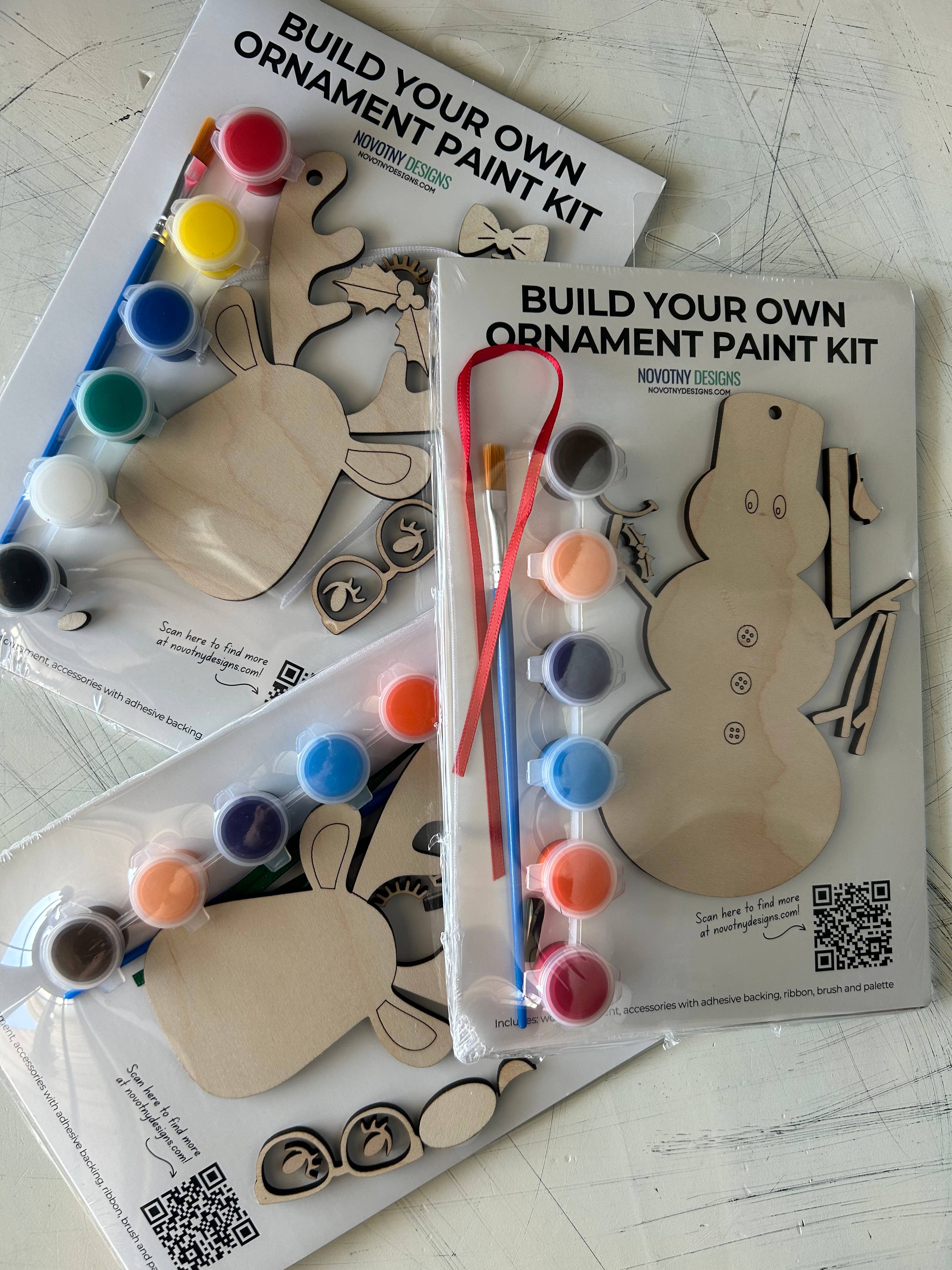 Novotny Designs - Wholesale DIY Craft Kit - Build Your Own Snowman Ornament Paint Kit2