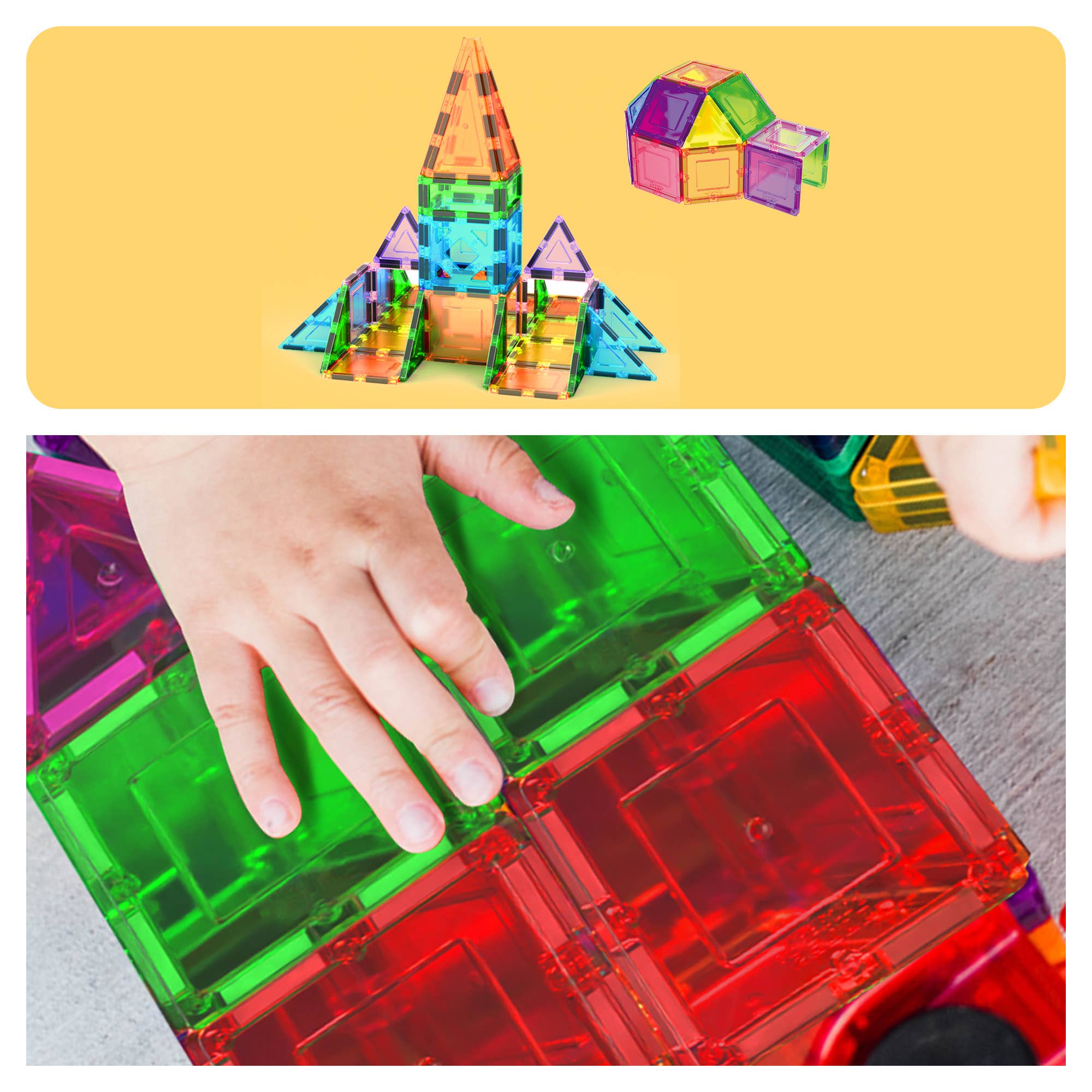 PicassoTiles - Wholesale Building Set - Kids - PicassoTiles 152pc Magnetic Tile Building Set6